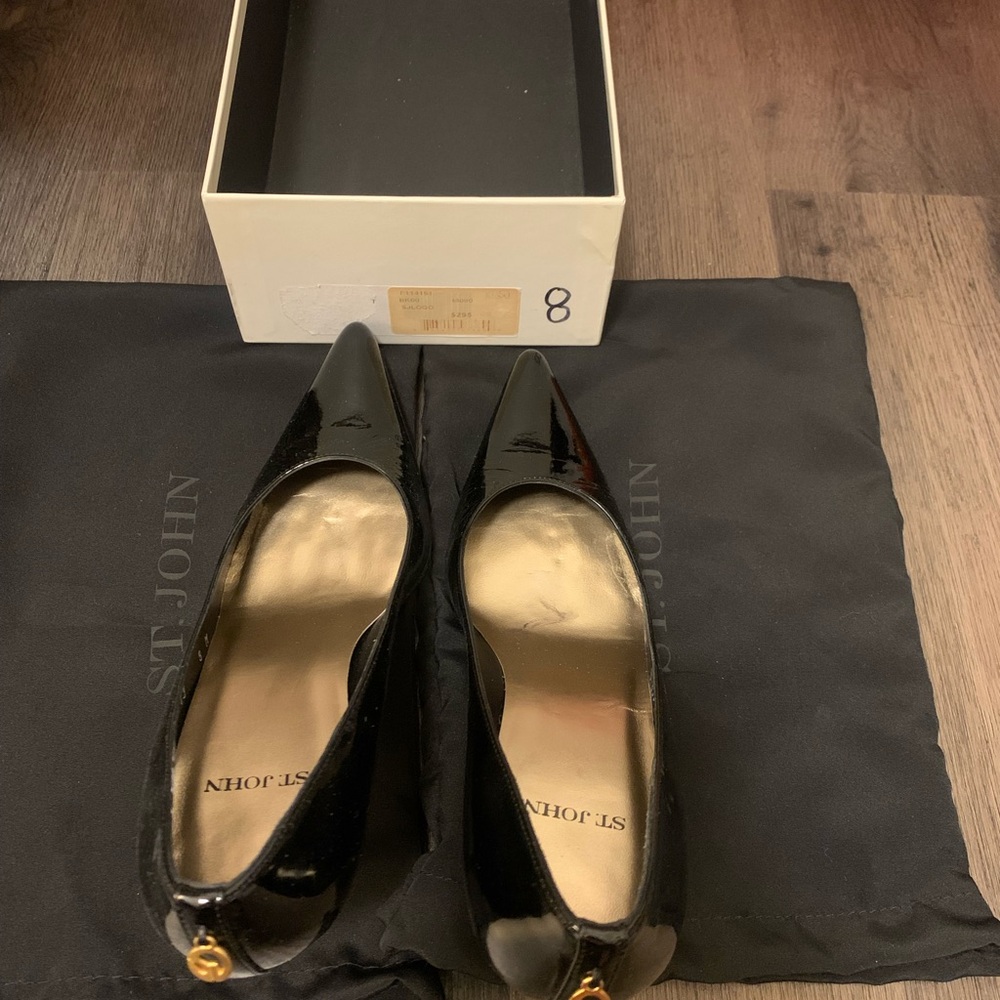 St. John Black Patent Leather Heels